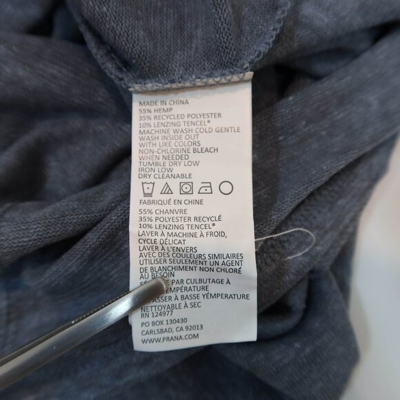 PRANA Cozy Up Henley Dress Size S NWT Casual Hemp Rust Blue/Gray Pockets - Picture 9 of 9